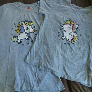 Mom and Dad unicorn tshirt. Matching set